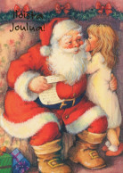 PÈRE NOËL ENFANT NOËL Fêtes Voeux Vintage Carte Postale CPSM #PAK279.FR - Santa Claus