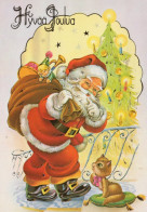 PÈRE NOËL NOËL Fêtes Voeux Vintage Carte Postale CPSM #PAJ642.FR - Santa Claus