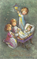 EASTER CHILDREN Vintage Postcard CPA #PKE468.GB - Easter