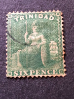 TRINIDADb  SG 77a  6d Deep Yellow Green FU - Trinidad Y Tobago