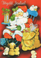 SANTA CLAUS Happy New Year Christmas Vintage Postcard CPSM #PBL538.GB - Santa Claus