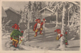 Bonne Année Noël GNOME Vintage Carte Postale CPA #PKE023.FR - New Year
