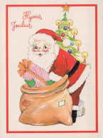 PÈRE NOËL Bonne Année Noël Vintage Carte Postale CPSM #PBO077.FR - Santa Claus