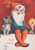 PÈRE NOËL Bonne Année Noël Vintage Carte Postale CPSM #PBL283.FR - Santa Claus