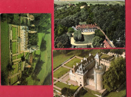 AD79    78 YVELINES MAULE  EN AVION AU DESSUS CHATEAU NOTRE DAME DE BUAT 3 CARTES POSTALES - Maule