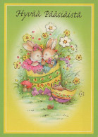 PASCUA CONEJO Vintage Tarjeta Postal CPSM #PBO523.ES - Ostern