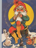 PAPÁ NOEL Feliz Año Navidad Vintage Tarjeta Postal CPSM #PBL156.ES - Santa Claus