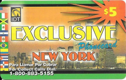 USA: Prepaid IDT - Exclusive New York, Flags. Collect Call No. Ends 5155. 08.05 - Otros & Sin Clasificación