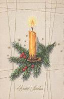 Feliz Año Navidad VELA Vintage Tarjeta Postal CPSM #PBA272.ES - Nouvel An