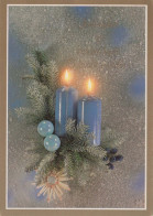 Buon Anno Natale CANDELA Vintage Cartolina CPSM #PAZ397.IT - Nouvel An