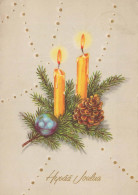 Buon Anno Natale CANDELA Vintage Cartolina CPSM #PAZ216.IT - Nouvel An