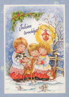 Buon Anno Natale BAMBINO Vintage Cartolina CPSM #PAY752.IT - Nouvel An