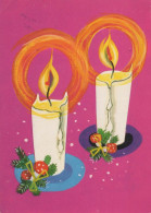Buon Anno Natale CANDELA Vintage Cartolina CPSM #PAZ336.IT - Nouvel An