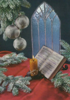 Buon Anno Natale CANDELA Vintage Cartolina CPSM #PAT116.IT - Neujahr