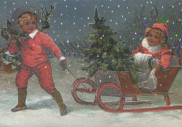 Neujahr Weihnachten KINDER LENTICULAR 3D Vintage Ansichtskarte Postkarte CPSM #PAZ081.DE - Neujahr