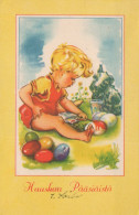 OSTERN KINDER EI Vintage Ansichtskarte Postkarte CPA #PKE222.DE - Easter