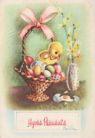 OSTERN HUHN EI Vintage Ansichtskarte Postkarte CPSM #PBP029.DE - Pâques