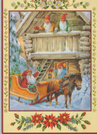 Neujahr Weihnachten GNOME Vintage Ansichtskarte Postkarte CPSM #PBL887.DE - Neujahr