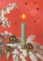Neujahr Weihnachten KERZE Vintage Ansichtskarte Postkarte CPSM #PBA154.DE - Nouvel An