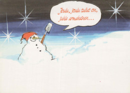 Neujahr Weihnachten SCHNEEMANN Vintage Ansichtskarte Postkarte CPSM #PAZ838.DE - Año Nuevo