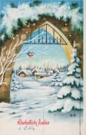 Buon Anno Natale Vintage Cartolina CPSMPF #PKG264.IT - Año Nuevo