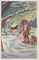 Buon Anno Natale GNOME Vintage Cartolina CPSMPF #PKD892.IT - Neujahr