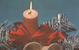 Buon Anno Natale CANDELA Vintage Cartolina CPSMPF #PKD960.IT - Año Nuevo