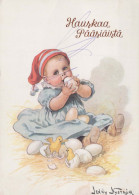 PASQUA BAMBINO UOVO Vintage Cartolina CPSM #PBO270.IT - Easter