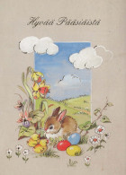 PASQUA CONIGLIO UOVO Vintage Cartolina CPSM #PBO399.IT - Easter