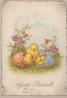 PASQUA POLLO UOVO Vintage Cartolina CPSM #PBO589.IT - Easter