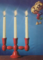 Buon Anno Natale CANDELA Vintage Cartolina CPSM #PBN775.IT - Nouvel An