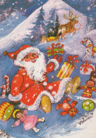 BABBO NATALE Buon Anno Natale Vintage Cartolina CPSM #PBL223.IT - Santa Claus
