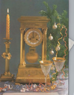 Buon Anno Natale OROLOGIO DA TAVOLO Vintage Cartolina CPSM #PBA899.IT - Neujahr