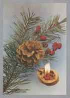 Buon Anno Natale CANDELA Vintage Cartolina CPSM #PBA775.IT - Neujahr