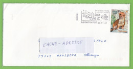 LETTRE DE DAMBACH VILLE AVEC FLAMME "SUR LA ROUTE DU VIN" ET TIMBRE "L'HERMINE". - Covers & Documents