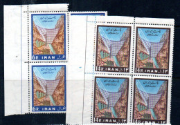 IRAN -  1963 - RIZA SHAH DAM SET OF 2 IN BLOCKS OF 4 MINT NEVER HINGED SG CAT £29 - Iran