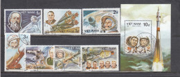 Vietnam 1986 - Space, Mi-Nr. 1672/78+Bl. 45, Used - Viêt-Nam