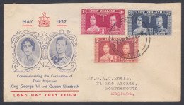New Zealand 1937 FDC Coronation Of King George VI, Royal, Royalty, First Day Cover - Cartas & Documentos