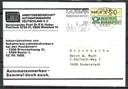 MiNr. ATM 1.1, Inbetriebnahmebeleg SchWzD Vom 02.05.1988 - Postamt Goslar 1, B-1826 - Timbres De Distributeurs [ATM]