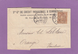 PERFIN/PERFORES/FIRMENLOCHUNG. STE. GLE. DE CREDIT INDUSTRIEL & COMMERCIAL, PARIS, LETTRE POUR ORANGE, 1896. - Briefe U. Dokumente