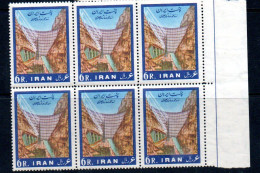 IRAN -  1963 - RIZA SHAH DAM 6R IN MARGINAL BLOCKS OF 6 MINT NEVER HINGED - Iran