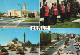 MULTIPLE VIEWS, ARCHITECTURE, CAR, GUARDS, TOWER, PALACE, MOSQUE, KUWAIT, POSTCARD - Koweït