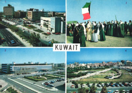 MULTIPLE VIEWS, ARCHITECTURE, CARS, FLAG, PARK, HOSPITAL, CELEBRATION, KUWAIT, POSTCARD - Koeweit