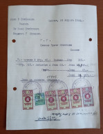 #LOT1 Invoice Overprint " ACCIDENT " Leva 1944 Pensioner Revenue Fiscaux Bulgaria Occupation - Other & Unclassified
