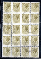 ITALIA REPUBBLICA ITALY REPUBLIC 1968 - 1976 SIRACUSANA TURRITA STELLE STARS LIRE 50 BLOCCO USATO BLOCK USED OBLITERE' - 1961-70: Gebraucht