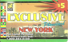 USA: Prepaid IDT - Exclusive New York, Flags. Collect Call No. Ends 5155. E-mail 2 Lines, Long Serial No. - Otros & Sin Clasificación