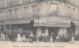 TROYES (Aube) - Brasserie Du Lion De Belfort, E. Bassaille, 1 Avenue Doublet - Voyagé 1907 (2 Scans) - Troyes