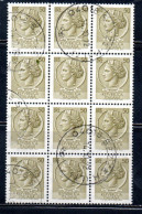 ITALIA REPUBBLICA ITALY REPUBLIC 1968 - 1976 SIRACUSANA TURRITA STELLE STARS LIRE 50 BLOCCO USATO BLOCK USED OBLITERE' - 1961-70: Gebraucht