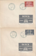 N° 316/7 Sur 2 Enveloppe En Hommage Du Canada 19/8/46 à Dieppe. Rare. Collection BERCK. - Covers & Documents