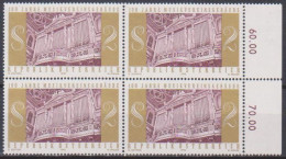 1970 , Mi 1327 ** (5) -  4er Block Postfrisch - 100 Jahre Musikvereinsgebäude , Wien - Unused Stamps